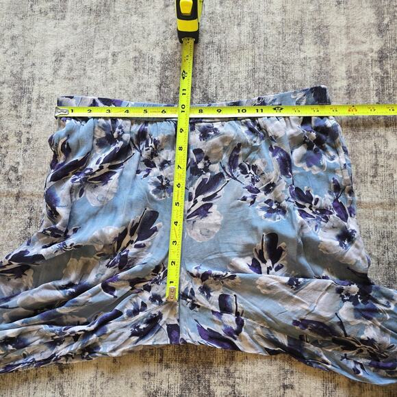 Soft Surroundings Pants Womens Small Blue Floral Bamboo Rayon Stretch Wide Leg - Picture 7 of 11